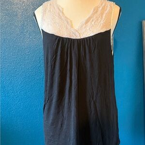 Black & White Lace Pajama Top